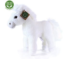 Plyšov&#253; kůň b&#237;l&#253; stoj&#237;c&#237;, 25 cm