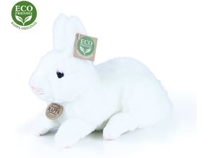 Plyšový králík bílý ležící, 23 cm