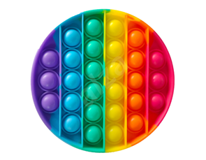 Bubble pops - Praskající bubliny silikon antistresová spol. hra, kruh duha