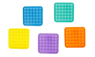 Bubble pops - Praskající bubliny silikon antistresová spol. hra, čtverec, mix barev