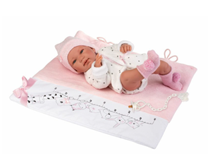 Llorens 84328 NEW BORN HOLČIČKA - realistická panenka miminko s celovinylovým tělem - 43 cm