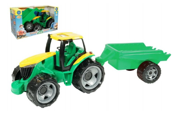 Levně Traktor plast bez lžíce a bagru s vozíkem