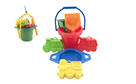 Set na písek - kbelík, sítko, lopatka a 3 bábovky