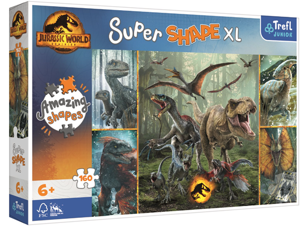Levně Puzzle Super Shape XL Jurský svět - Neobvyklí dinosauři 160 dílků