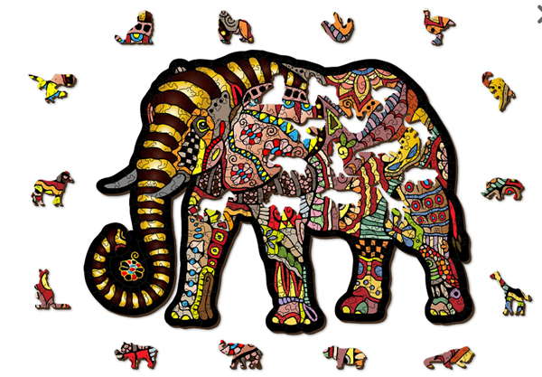 Levně Dřevěné puzzle Magický slon, 250 dílků EKO