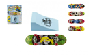 Skateboard prstový s rampou plast 10 cm, mix barev