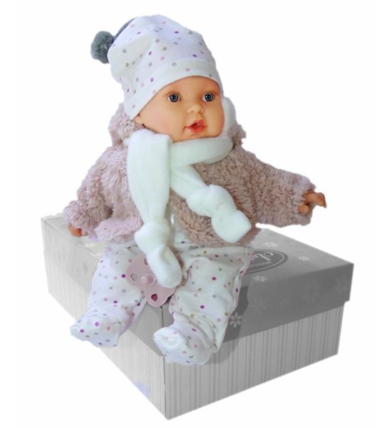 Levně Antonio Juan 11019 KIKA - realistická panenka se zvuky a měkkým látkovým tělem - 27 cm, Sleva 150%