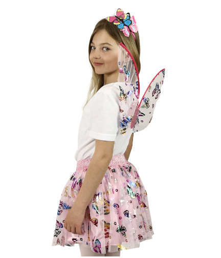 Levně Dětský kostým TUTU sukně - motýl s čelenkou a křídly