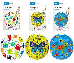 Lampion dětsk&#253; 25 cm kulat&#253; - mix motivů