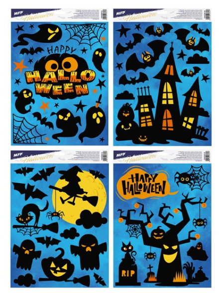 Okenní fólie Halloween, mix