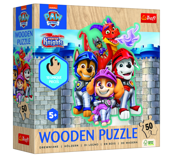 Dřevěné puzzle Tlapková patrola - 50 dílků