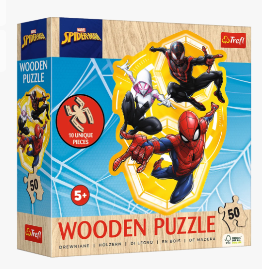 Dřevěné puzzle Spiderman - 50 dílků