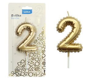 Svíčka č. 2 - balónek zlatý