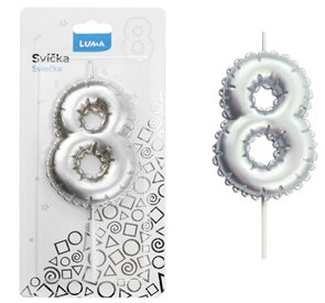 Sv&#237;čka č. 8 - bal&#243;nek stř&#237;brn&#253;