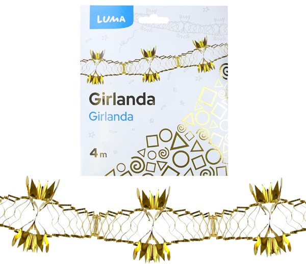 Girlanda 4 m - zlatá 