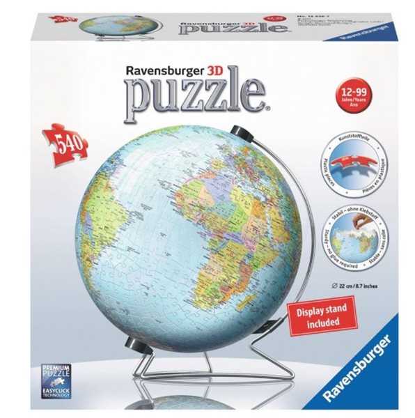 Puzzle 3D Globus (anglický), 540 dílků