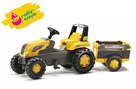 Šlapací traktor Rolly Junior s Farm vlečkou - žlutý