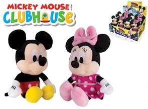 Mickey Mouse a Minnie plyšoví 20 cm na barerie se zvukem, mix motivů