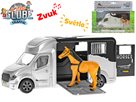 Kids Globe Traffic auto přepravní 20 cm na setrvačník na baterie se světlem a zvukem + kůň