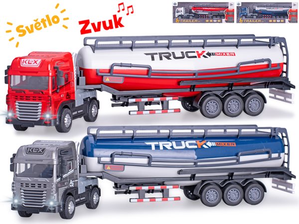 Cisterna 39 cm 1:24 kov na baterie na setrvačník se světlem a zvukem, mix barev