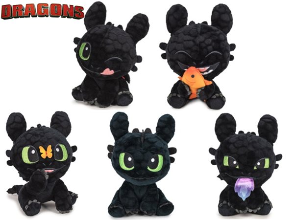Jak vycvičit draky - drak Bezzubka plyšový 18 cm, mix druhů