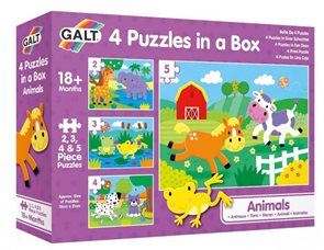 Puzzle v krabici - Zvířatka, 4 motivy