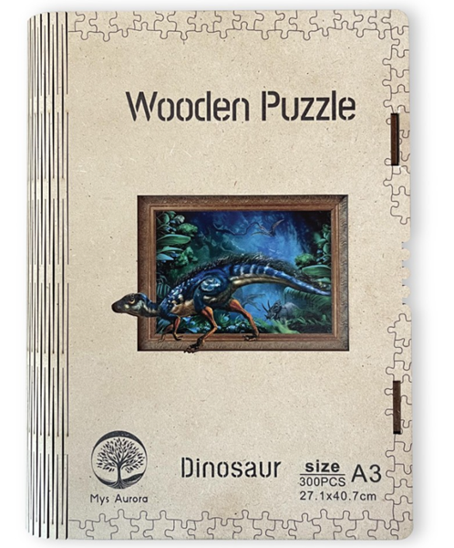 Dřevěné puzzle WOODEN dinosaurus - 300 dílků, Sleva 100%