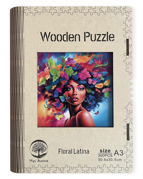 Dřevěné puzzle WOODEN květinová dívka - 300 dílků, Sleva 100%