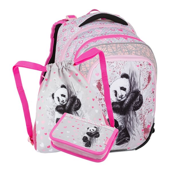 Školní batoh Bagmaster - malý set Panda, Sleva 555%