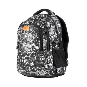 Studentský batoh tříkomorový Easy - černo-bílý