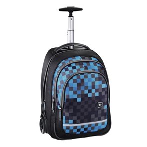 Školní batoh na kolečkách - Blue Pixel
