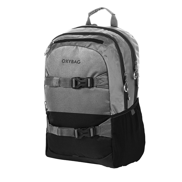 Studentský batoh OXY SPORT - Black Grey + DÁREK sportovní vak
