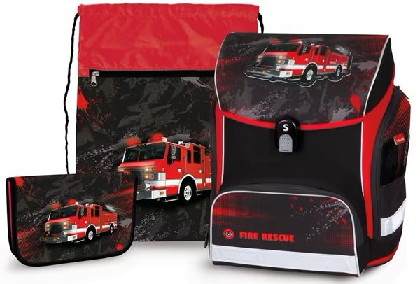 Školní set - Fire Rescue (aktovka + penál + sáček), Sleva 300%