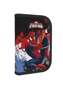 Školní penál 1patrový s chlopní naplněný -  Spiderman