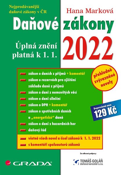 Daňové zákony 2022 - Marková Hana - 21x30 cm