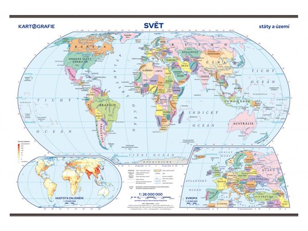 Svět – státy a území – školní nástěnná mapa