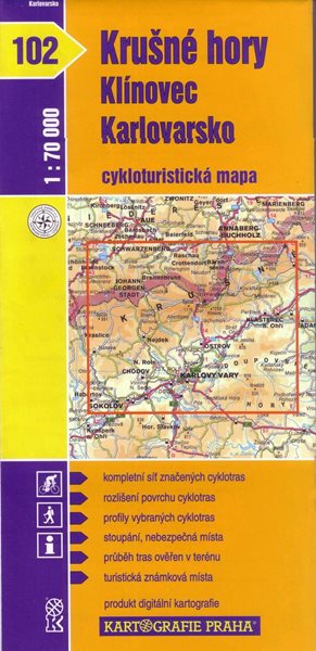 Krušné hory - Klínovec, Karlovarsko - cyklo KP č.102 - 1:70t