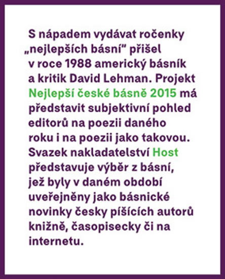 Nejlepší české básně 2015 - Borkovec Petr, Gabriel Tomáš