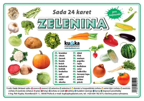 Sada 24 karet - zelenina - Kupka Petr