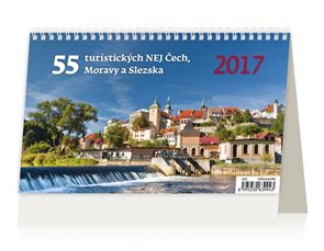 Kalendář stolní 2017 - 55 turistických nej Čech, Moravy a Slezska