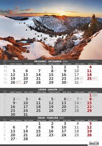 Kalendář nástěnný 2017 - 3měsíční/Hory