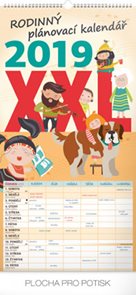 Kalendář nástěnný 2019 - Rodinný plánovací XXL, 33 x 64 cm