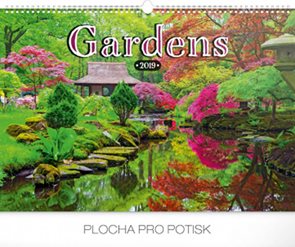 Kalendář nástěnný 2019 - Zahrady, 48 x 33 cm