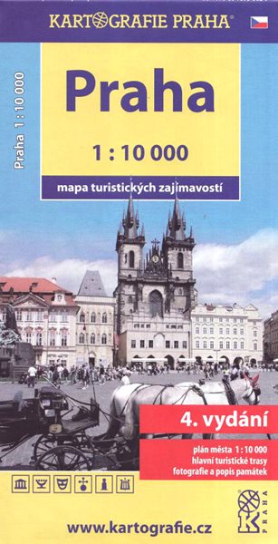 Praha mapa turistických zajímavostí 1: 10 000 - 12x23