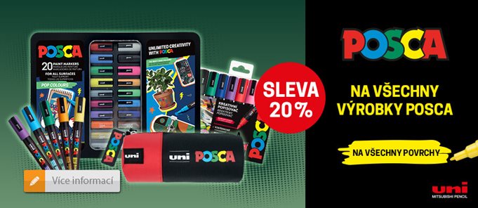 🔥 20% SLEVA na veškerý sortiment POSCA 🎨
